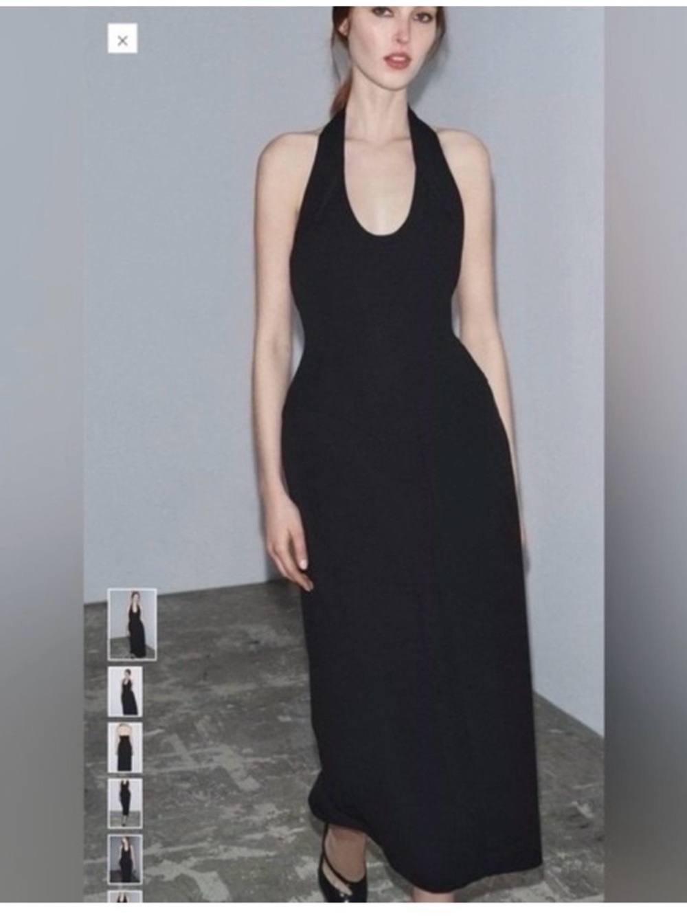 Zara ZW Collection Medium Black Limited Edition Halter Dress Structured Hip $149